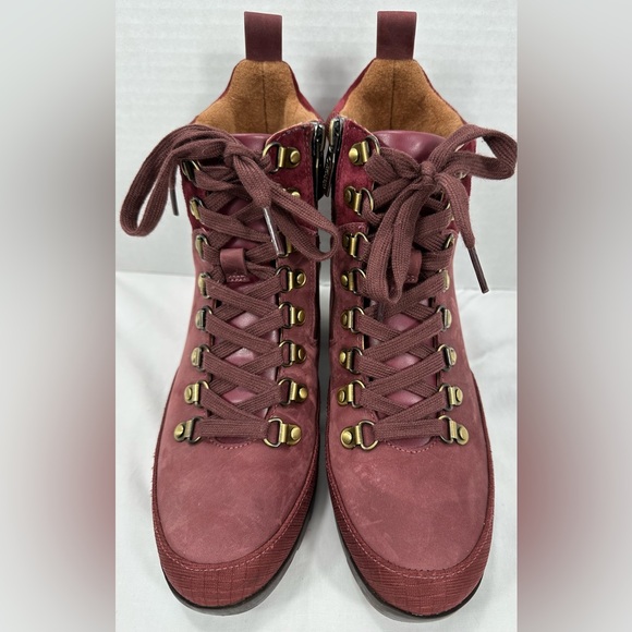 Vionic Womens Spencer Burgundy Combat Boots Size 6.5 Medium (B, M) - Picture 7 of 16